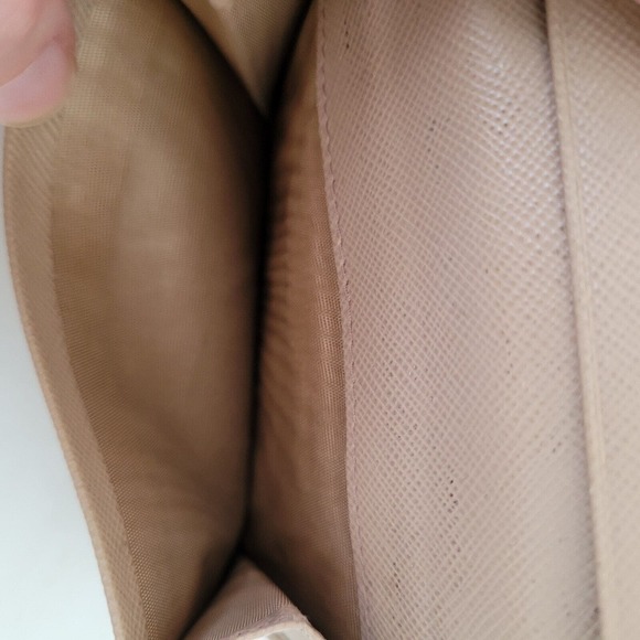 PRADA Beige Tan Leather Wallet Small Saffiano Card Case Holder Bifold - Picture 5 of 10